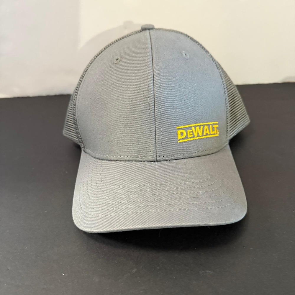 DeWalt Wallace Classic Mesh Trucker Hat Grey Adjustable Snapback Cap
